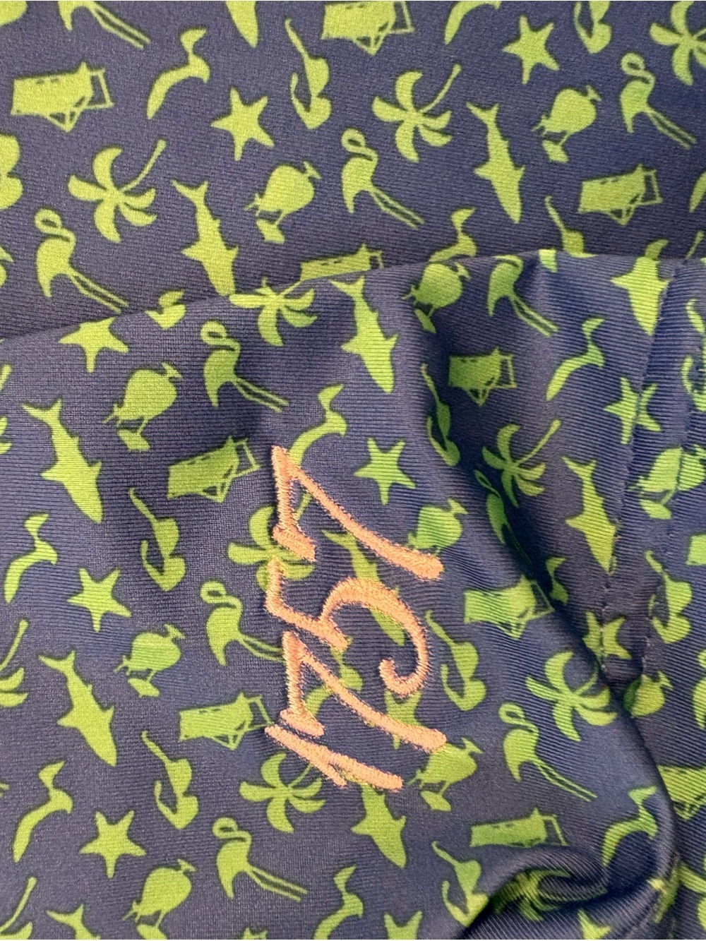 FootJoy FJ Athletic Fit XL Golf Polo Blue Green Tropical Print Performance Golf - Picture 6 of 10